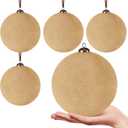 8 Pcs Large Velvet Christmas Balls 6 Inch Christmas Tree Decorations Xmas Ornaments Balls for Family Holiday Wedding Party Xmas Tree Hanging Decoration (Light Khaki)