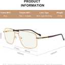 Reading Glasses for Men Square Double Bridge Blue Light Blocking Computer Readers