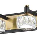 4 Light Bathroom Vanity Light, Dimmable Crystal Modern Bathroom Light Fixtures Over Mirror, Gold and Black Modern Vanity Light, Elegant Water Ripple Wall Sconce Lights