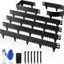 6-Pack Heavy Duty Metal Garden Border(20FT), 6 in *37 in Hammer-in Landscape Edgings with 6 Pcs Plastic Stakes, Bendable Lawn Edgings for Yard, Tree Rings, Lawn,Pathway-Black
