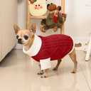 Dog Sweater for Small Dogs Argyle Cable Knit Turtleneck Pullover Winter Clothes Boys Girls Stretch Puppy Doggie Chihuahua Yorkie Pomeranian Toy Poodle Pet (S, Red)