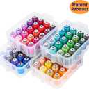 New brothread 80 Spools 500m Each Embroidery Machine Thread with Clear Plastic Storage Box - Colors Compatible with Janome and Robison-Anton Colors
