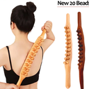Guasha Wood Massage Stick Tools Wooden Therapy Scraping Lymphatic Drainage Massager, Double Row 20 Beads Point Treatment Gua Sha Tools, Stomach Cellulite Massager, Myofascial Release Tool