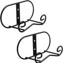 LIONWEI LIONWELI Wall Mount Plate Display Stands - 2 Pack Black Iron Easel Holders - Vertical Wall Hangers for Decorative Plates, Picture Frames, Art (Medium)