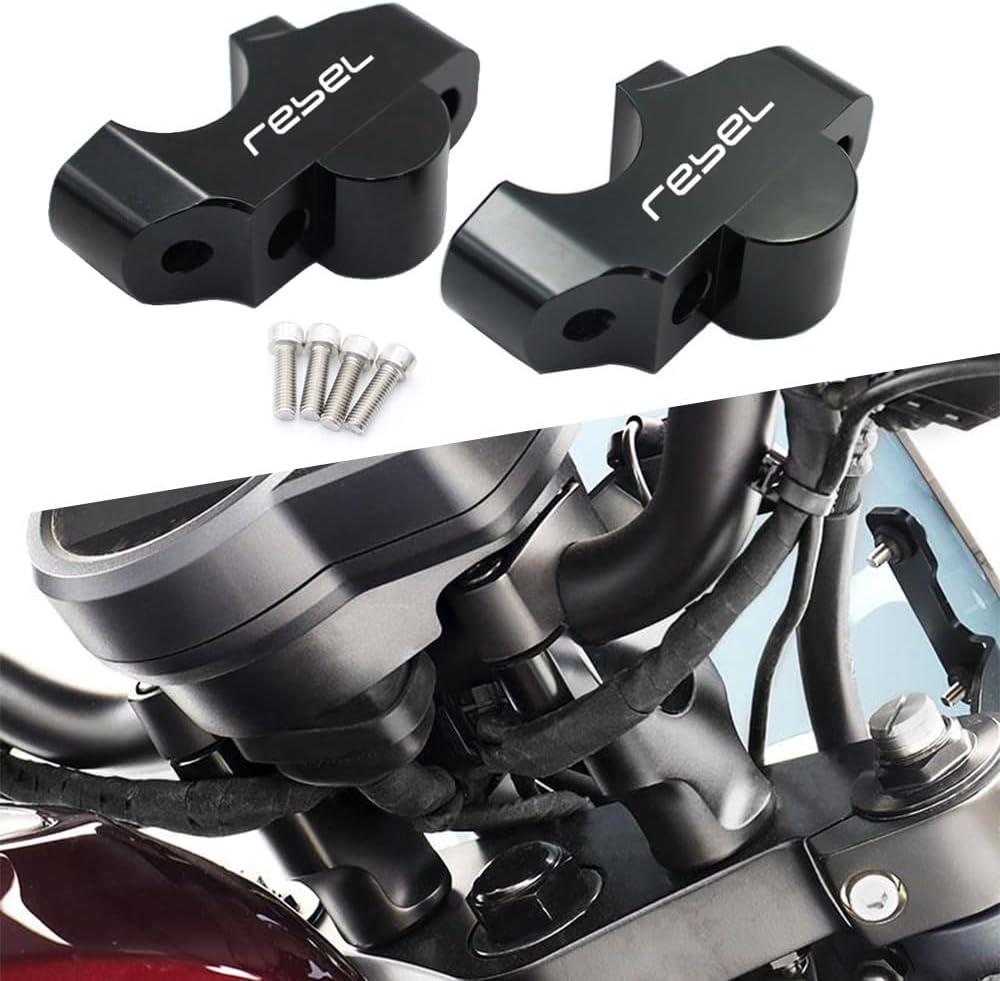 Motorcycle handlebar riser, aluminum alloy motorcycle riser, For Rebel 300 500 1100 CMX300 CMX500 CMX1100 motorcycle accessories, black