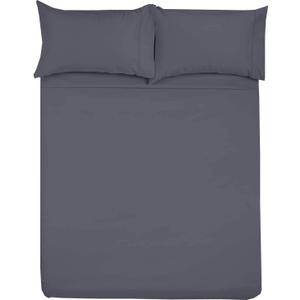 Shreem Linen Microfiber RV Sheet Sets, 72x75 Short King, Dark Grey Solid - Fits Mattresses up to 8 Inches Deep, 4 Piece RV Bed Sheets for Campers, Motorhomes, and Travel Trailers
