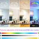 RGB Crystal Fandelier Ceiling Fan with Lights Dimmable LED Chandelier Fan, Medium