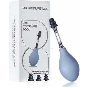 Ear Pressure Relief Suction Device, Migraine and Headache Relief Tinnitus Products with 3 Sizes, Airplane Ear Pressure Relief Through Inner Ear Pressure Balance (Grey, One Size)