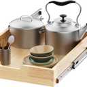 Wood Pull Out Cabinet Organizer 14" W x 21" D, Heavy-Duty Sliding Drawers for Inside Cabinets Storage and Organization for Kitchen, Pantry, Bathroom (single tie)