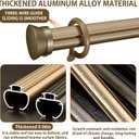 Double Curtain Track Wall Mounted, Roman Rod for Curtain, Aluminum Heavy-Duty Silent Rail, Sliding Curtain Track System with Silent Rollers, for Room Divider Living Bedroom Room (Gold, 3.6ft)