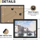 decorUhome Solid Oak Wood 9x12 Picture Frame Black, OW11BK | Matted to 6x8 Pictures with High Definition Plexiglass Cover For Wall & Tabletop Display Photo Frame