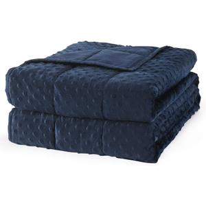 Mr. Sandman Weighted Blanket for Adults Queen, Minky Heavy Blanket for Woman,Man Sleeping/Calm, Soft and Cozy Weighted Throw Blankets, Machine Washable, 60 x 80in, 15 lbs, Navy Blue