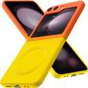 Magnetic for Samsung Galaxy Z Flip 5 Case, Cute Soft TPU Slim Shockproof Protective Case, Screen and Camera Protection, Yellowing Resistant, Orange to Yellow Gradient 8.21