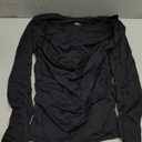 QINSEN Long Sleeve Square Neck Tops for Women Double Lined Side Ruching Going Out Shirts Basic Tee (Small, Black)