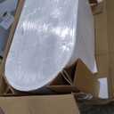 59"Acrylic Freestanding Bathtub, Bath Tub for Bedroom Glossy White, Stand Alone Soaking Tub, Modern Bathtubs with Brushed Nickel Overflow and Drain, cUPC Certified