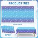 6 PCS Snowflake Tablecloth 54 x 108 " Winter Wonderland Decorations Christmas Snowflake Table Cloth Purple Blue Plastic Disposable Tablecloths Frozen Table Cover for Xmas Birthday Holiday Party Decor