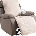 Genina Waterproof Oversized Recliner Chair Covers - 100% Protection, Non-Slip, Washable Recliner Slipcover for Larger Recliners, Kids & Pets Friendly【28'' /Beige】