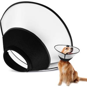 Upgraded Dog Cone Collar After Surgery, Soft Breathable Pet Recovery Collar with Double-Layer Design and Support Plate, Adjustable Dog Cone Collar for Large Medium Dogs, Elizabethan CollarBlackXXL (XXLNeck17.32-20.08)