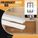 Landical 4 Sets 4FT Sliding Door Track for 1/8" Thick Panels Closet Glass Doors Plastic Cabinet Window Sliding Track (White)