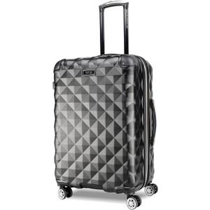 Kenneth Cole REACTION Diamond Tower Collection Lightweight Hardside Expandable 8-Wheel Spinner Travel Luggage, Black, 24-Inch Checked