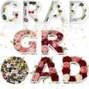 2026 Graduation Decorations Charcuterie Numbers Board Box Set, Graduation Centerpieces Ceramic Letters Fillable Food Trays with Stickers for Kindergarten Preschool High School Party Supplies (Grad)