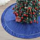 72 Inch Blue Tree Skirt for 7.5-12 Ft Tree Christmas Blue Velvet Fur Plush Luxury Tree Skirt Large for Merry Christmas Trees Decorations Vintage Xmas Holiday Party Winter Home Decoration