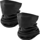 GXCROR Neck Warmer Winter Face Mask Fleece Neck Gaiter Ski Face Cover Cold Weather Scarf for Men & Women (Black&black)