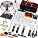 42pcs Griddle Accessories Kit for Blackstone, Flat Top Grill Spatula Set with Enlarged Spatulas, Melting Dome and Burger Press, Professional Hibachi Tools Gifts for Outdoor BBQ Teppanyaki