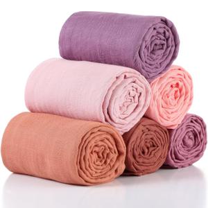 47 x 47 Inches Muslin Swaddle Blankets Cotton Newborn Receiving Blankets Breathable Colorful Baby Swaddle Soft Baby Registry Essentials Gift for Unisex Boy Girl