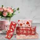 12 Sheet Vintage Valentine's Day Wrapping Paper Red Pink Heart Gift Wrap Art Paper for Wedding Anniversary Birthday Mother's Day, Folded Flat, 19.7 x 27.6 Inch