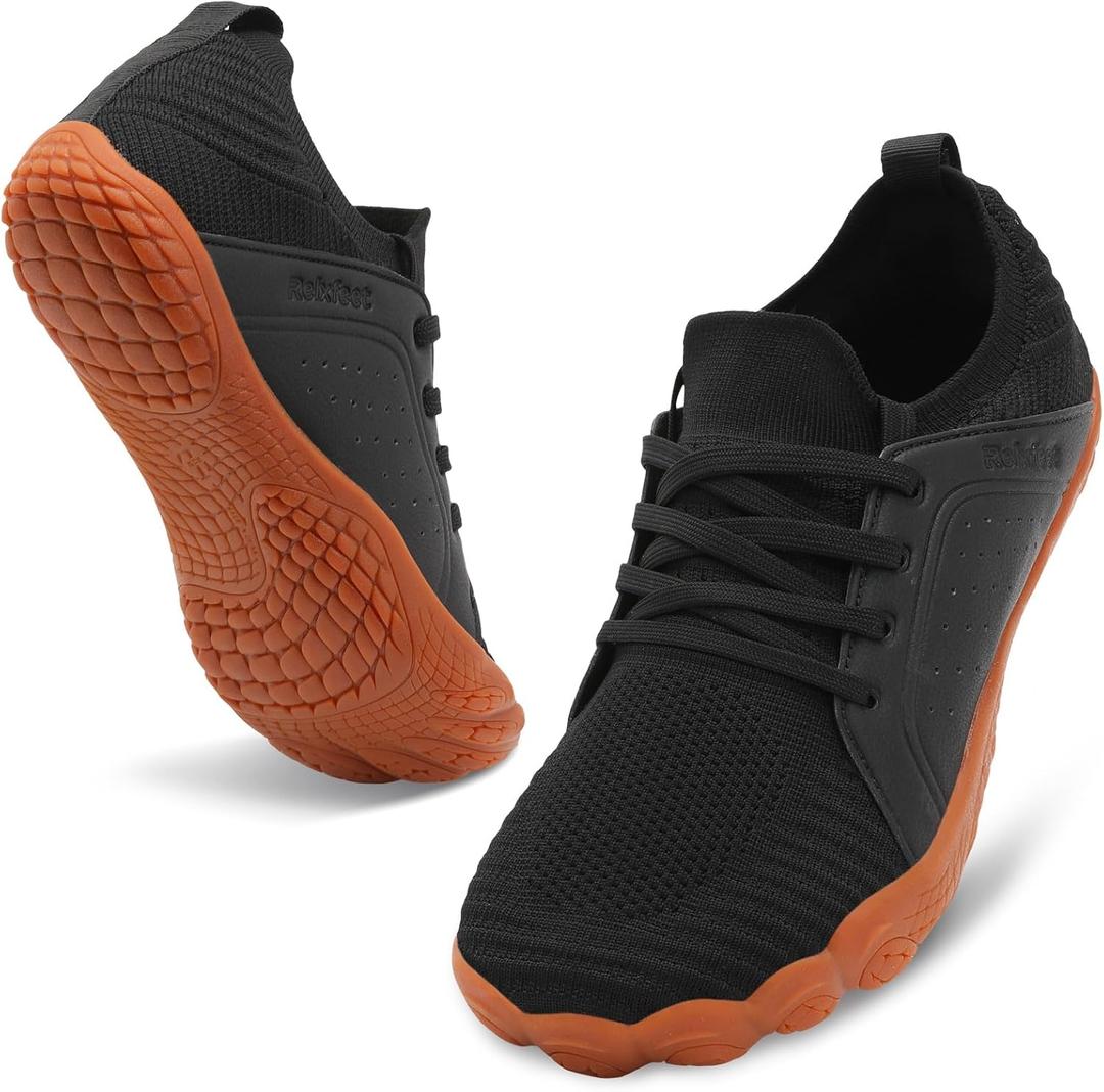 relxfeet Men's Barefoot Trail Running Shoes Minimalist Wide Toe Box Design Zero Drop Non-Slip Rubber Sole for Gym Hiking Walking
