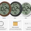 Digital Wall Clock with Date, Indoor Temperature, Auto-DST, Battery-Operated Digital Clock, 8 Inch Small Decorative Wall Clock for Bedroom, Living Room, Home, Kitchen, Office, Modern, Electric, Simple