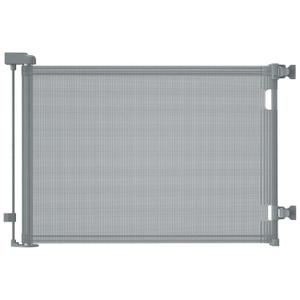 Retractable Baby Gates, Mesh Dog Gate for Doorways, 33.6" Tall, Expands to 55" Wide,Pet Safety Essential Fit for Baseboards, Wide Toddlers Gates for Hallways, Indoor & Outdoor,Grey