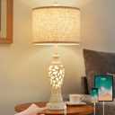 26" Single Farmhouse Table Lamp - 2 USB A+C 3-Way Dimmable Touch Lamps with Nightlight for Living Room Bedroom Lamp Bedside Nightstand Lamps (Beige White-Single)