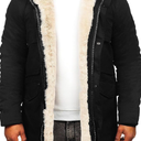 Mens Winter Coat Warm Thick Fleece Lined Parka Long Trench Jacket Hood Outdoor Over Coat Plus Size with Pocket, Size 16