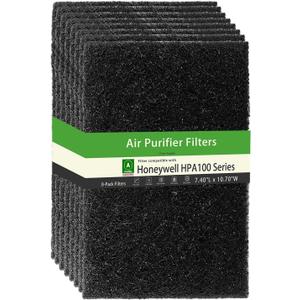 8 Pack Replacement Filter Compatible with Honeywell HPA100 Series Air Purifier,Activated Carbon Pre-Filters Replacement for Honeywell HPA100,104,105,090,094