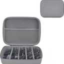 Mkono Travel Sunglasses Organizer Glasses Case Multiple Pairs with Adjustable Slots Eyeglasses Case Storage Box for Men (5 Slots, Gray)