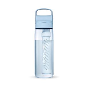 LifeStraw Go Series BPA-Free Water Filter Bottle for Travel and Everyday Use Removes Bacteria, Parasites and Microplastics, Improves Taste, 22oz Icelandic Blue