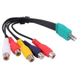 Replacement for Samsung TV Component Adapter, 0.3m 3.5mm Male 2.5mm Male to 5RCA Female Plug Audio Video AV Adapter Cable Cord Compatible Samsung LED LCD TV BN39-01154W