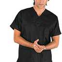 BATHRINS Women's Chiffon V Neck Sleeveless Blouse Tops Office Work Shirts Black M