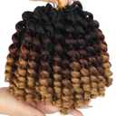5 Packs 2X Ringlet Wand Curly Jamaican Bounce 8 inch Short Crochet Hair Extensions Brown Blonde Ombre Crochet Braiding Hair 100 Roots