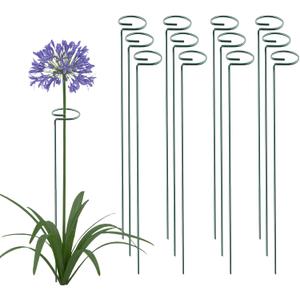 Thealyn 36 Inch 12 Packs Plant Support Stakes, Garden Single-stemmed Plant Support Hoops, Plant Prop, for Flowers, Orchid, Tomatoes, Peony Lily Rose (36 inch)