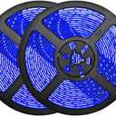 32.8ft Blue LED Strip Lights, Waterproof IP65 SMD2835 Dimmable 600LEDs 12V Cuttable Under Cabinet, Bar, Bedroom, Holiday Decoration Lighting Tape 2 Rolls