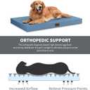 Outdoor Extra Large Dog Bed, Jumbo Waterproof Dog Bed for Large Dogs, Orthopedic Egg Crate Foam Pet Mat with Removable Oxford Cooling Cover, Blue