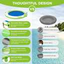 Inflatable Water Hammock Floating Dock 8 FT with Mesh, Tanning Pool Raft Round Ring for Adults, Sun Float Chill Platform for Lake and Beach with Water Ladder and Cup Holder