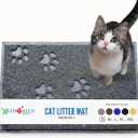 Andalus Small Cat Litter Mat, Pack of 1 - Waterproof, Non-Slip & Easy to Clean Cat Litter Box Mat for Extra Efficient Pet Litter-Trapping, Grey (15.75 X 11.75)