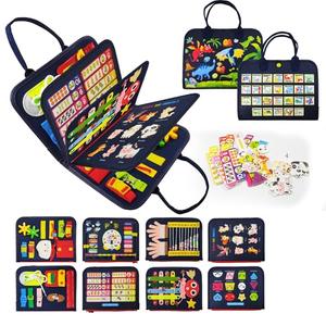 LearnToy Montessori Busy Board for Boys 3 4 5 Year, Sensory Toys for Toddlers 3-6, Ideal for Travel and Preschool - ABCs, 123s, Shapes, Colors, Animals, Weather, Birthday Gifts