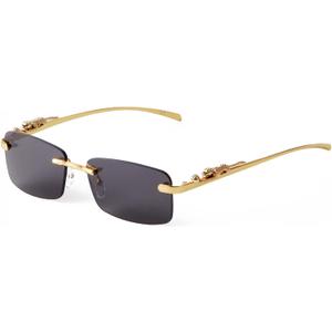 JUDOO Retro Rimless Rectangle Sunglasses for Men Women Trendy Frameless Tinted Lens Eyewear
