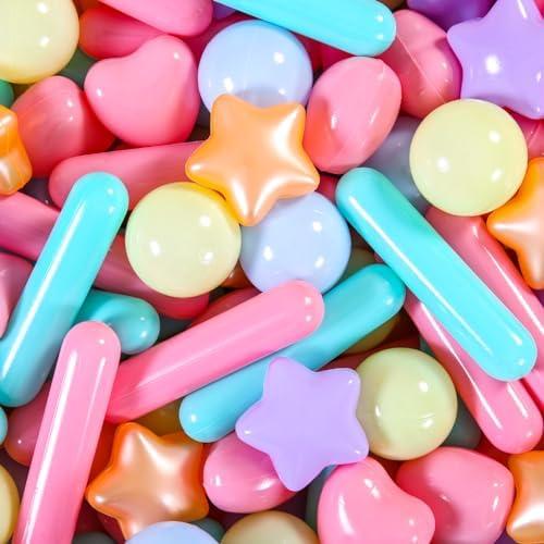 STARBOLO Ball Pit Balls for Baby and Toddler, 200pcs Phthalate Free BPA Free Crush Proof Plastic - Macaron Ocean Balls Pit Balls Play Toys for Kids Ball Pit, Pool,Play Tent,Party