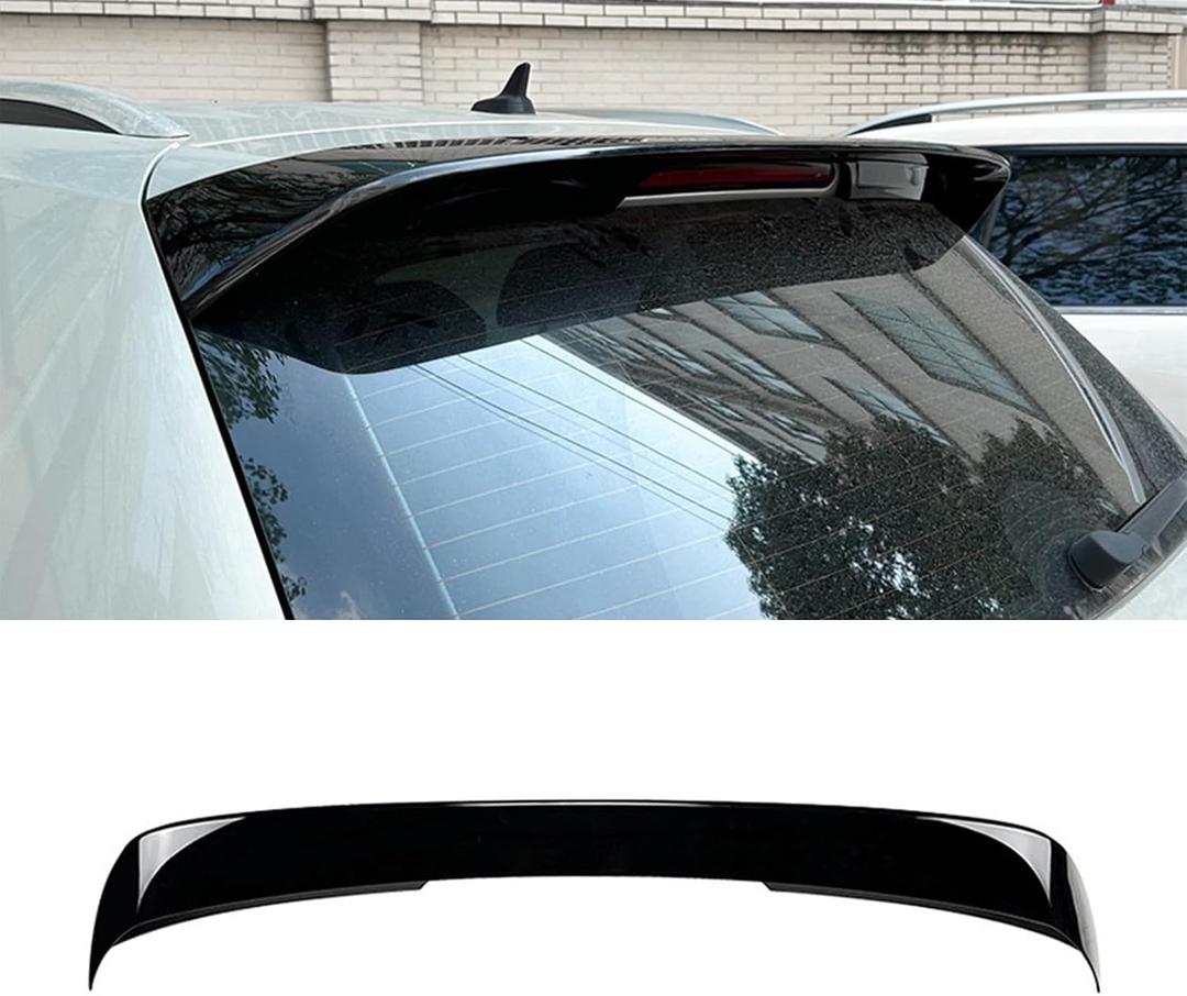 Rear Roof Spoiler Compatible with VW Tiguan MK2 R-Line 2017 2018 2019 2020 2021 2022 2023 Car Rear Trunk Roof Spoiler Splitter Wing Kit, Glossy Black